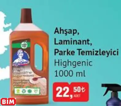 HİGHGENİC AHŞAP,  LAMİNANT, PARKE TEMİZLEYİCİ